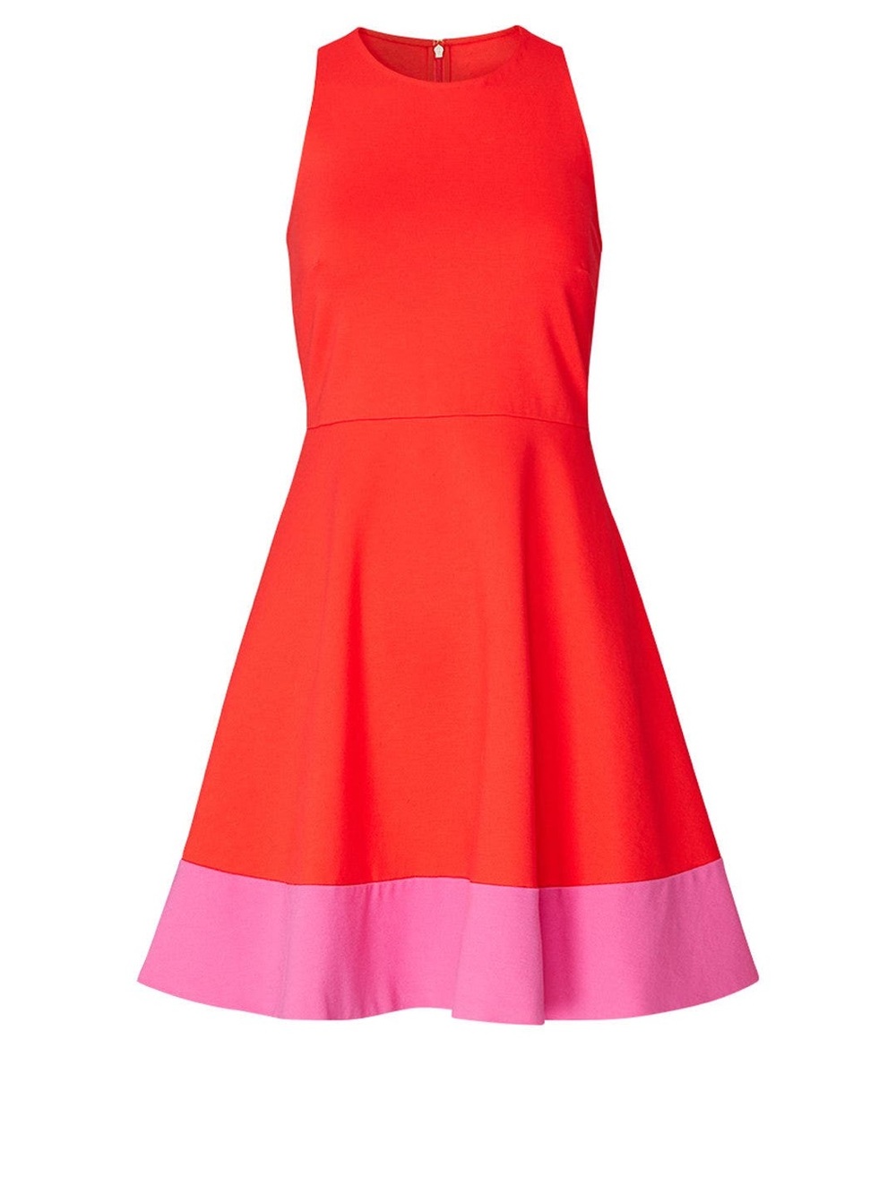 kate spade Red Color Block Dress with Pink Hem - Sleeveless Fit-and-Flare